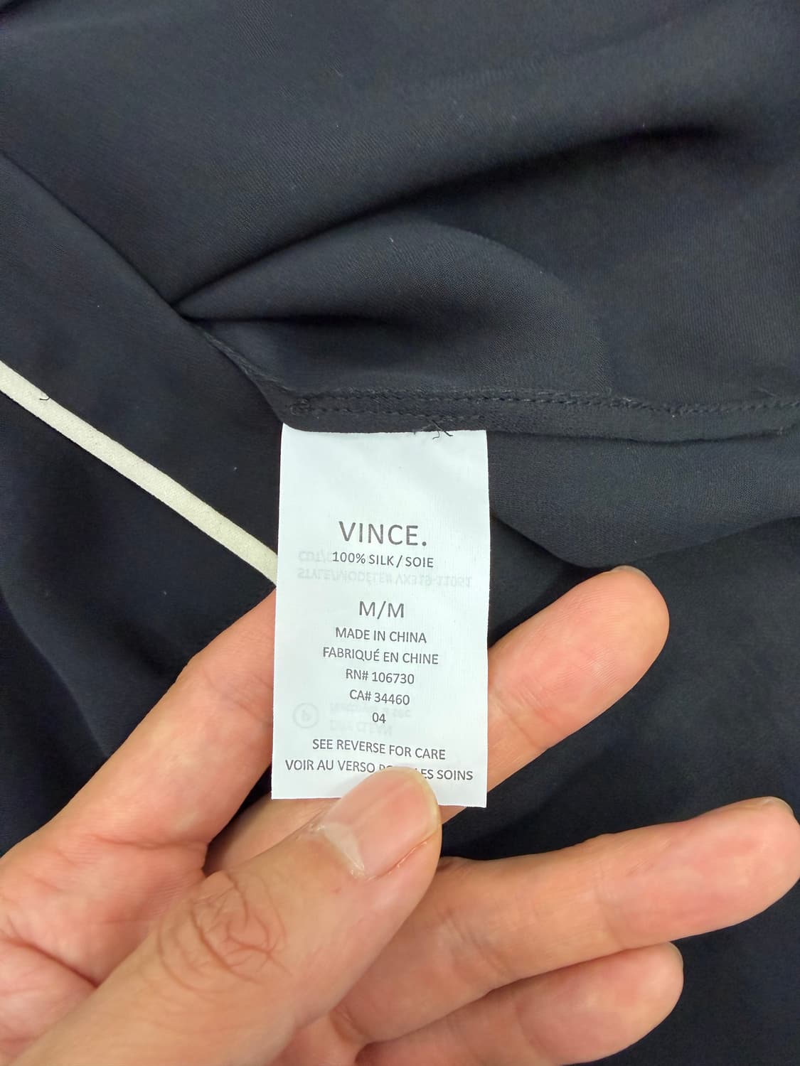 정품) Vince 빈스 블랙 배색 블라우스 셔츠 M  상품이미지7