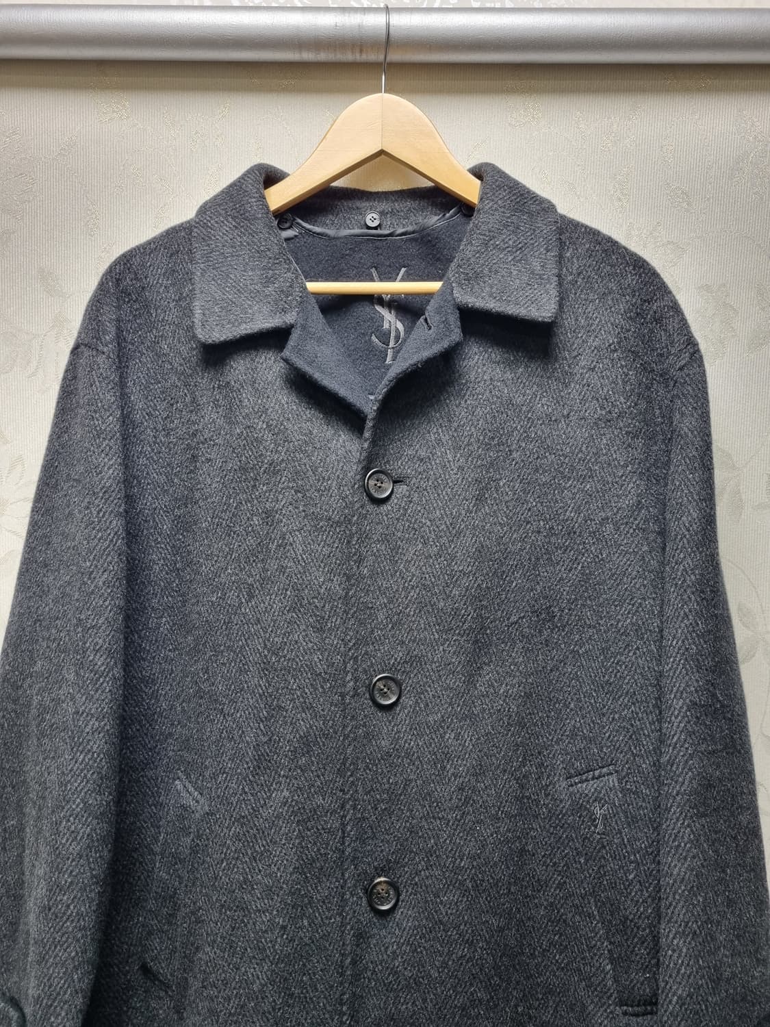 [남105] 입생로랑 울코트+조끼 상품이미지2