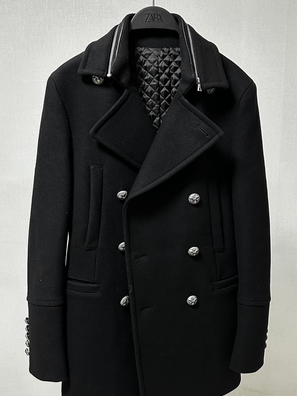 System 울 캐시미어 양가죽 은장 피코트 상품이미지1