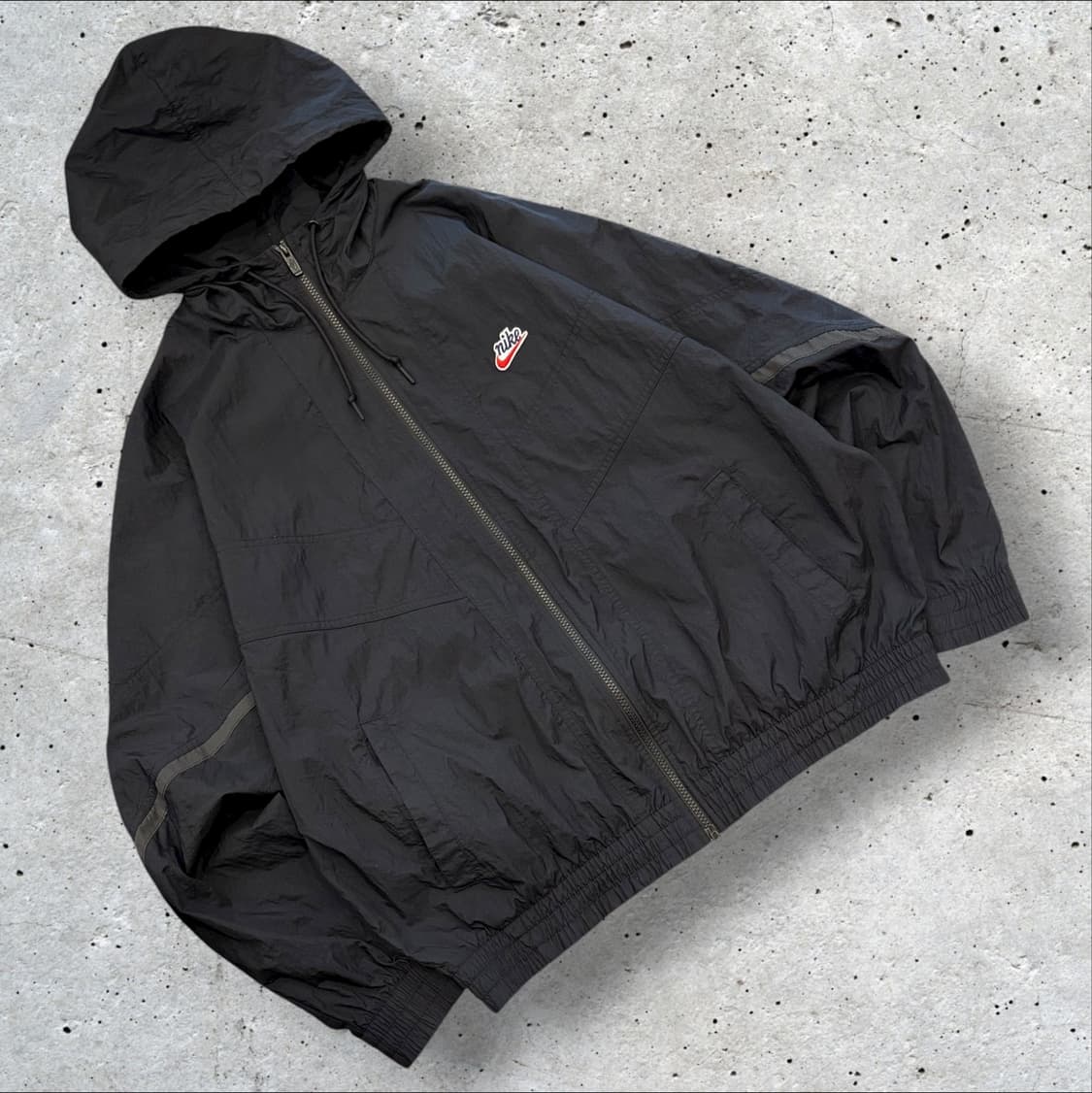 [2XL] 나이키 우븐 스카치 블랙 바람막이 후드 집업 B346 상품이미지1