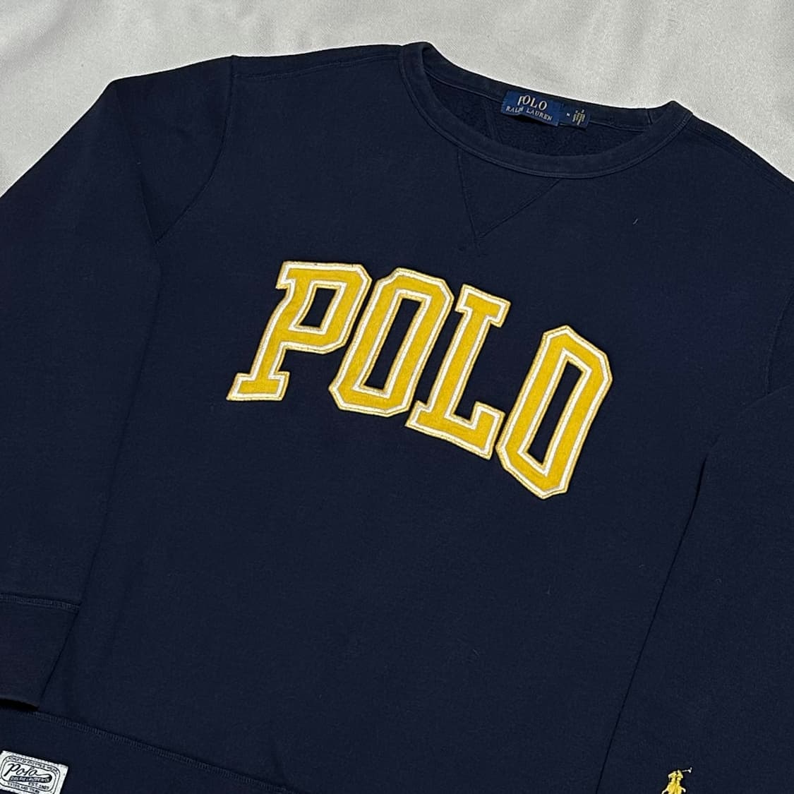 M 폴로랄프로렌 빅로고 자수 네이비 맨투맨 상품이미지1