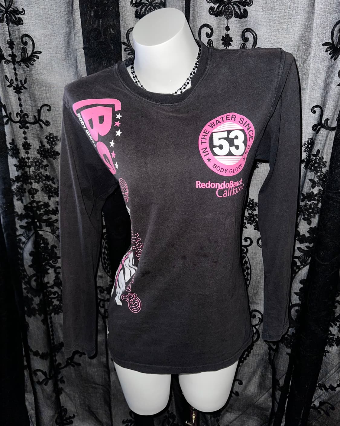 Pink lettering kitsch long-sleeved 상품이미지2