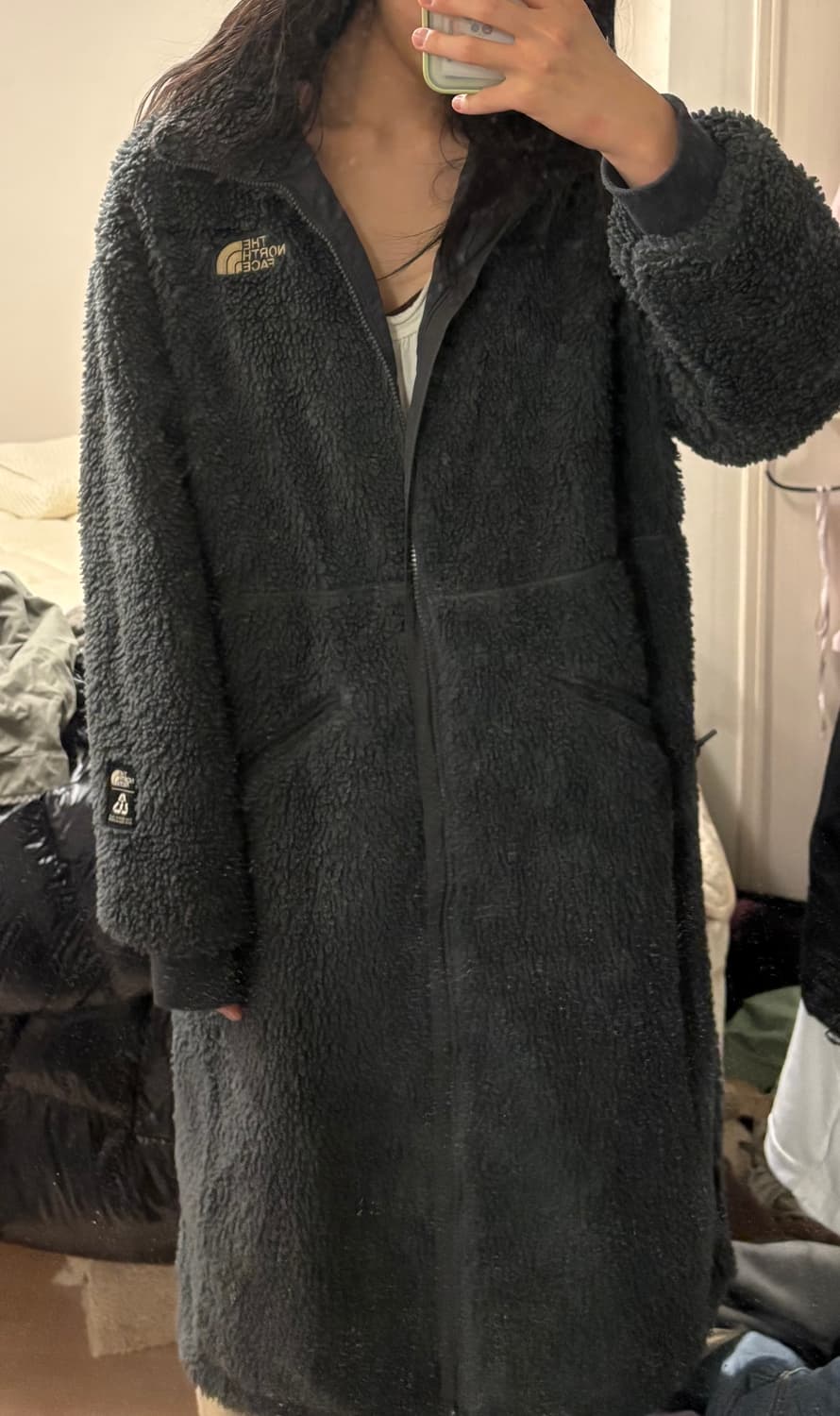 노스페이스 롱 후리스 테디 플리스 코트 상품이미지1