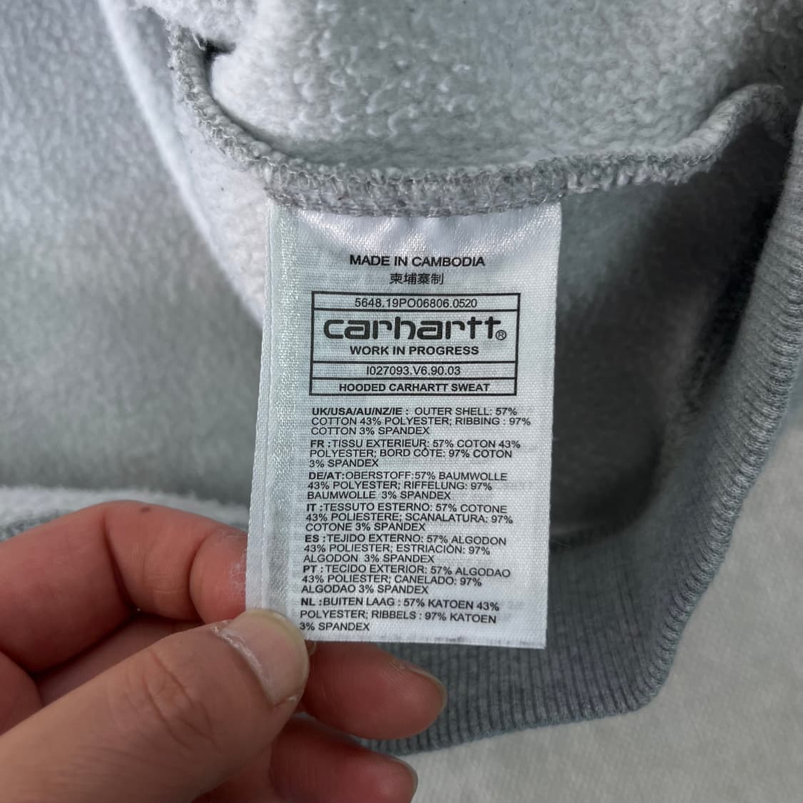 105 칼하트 WIP 자수로고 후드티 상품이미지5