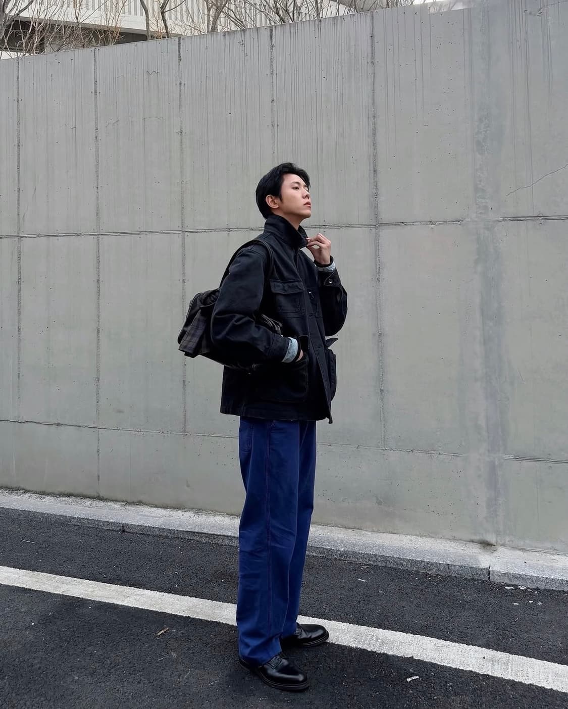 쿠어 오버 다이드 커버올 자켓 워시드차콜 M 판매합니다 상품이미지5