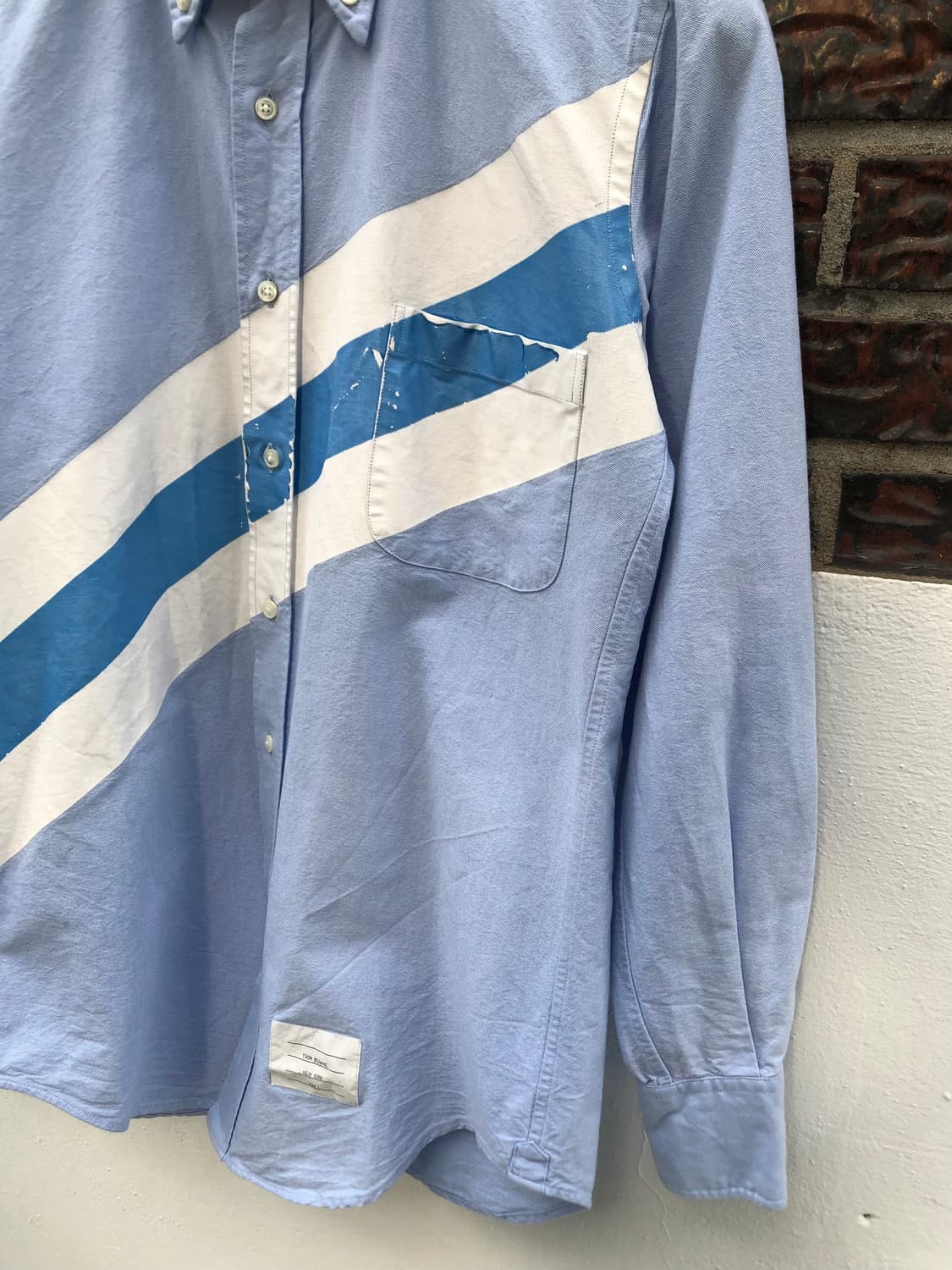 Thom Browne Diagonal Stripe Oxford Shirt 상품이미지2