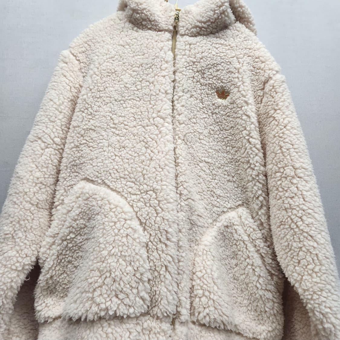 아디다스 금장로고 쉐르파 뽀글이 풀집업 S(XL) 상품이미지2