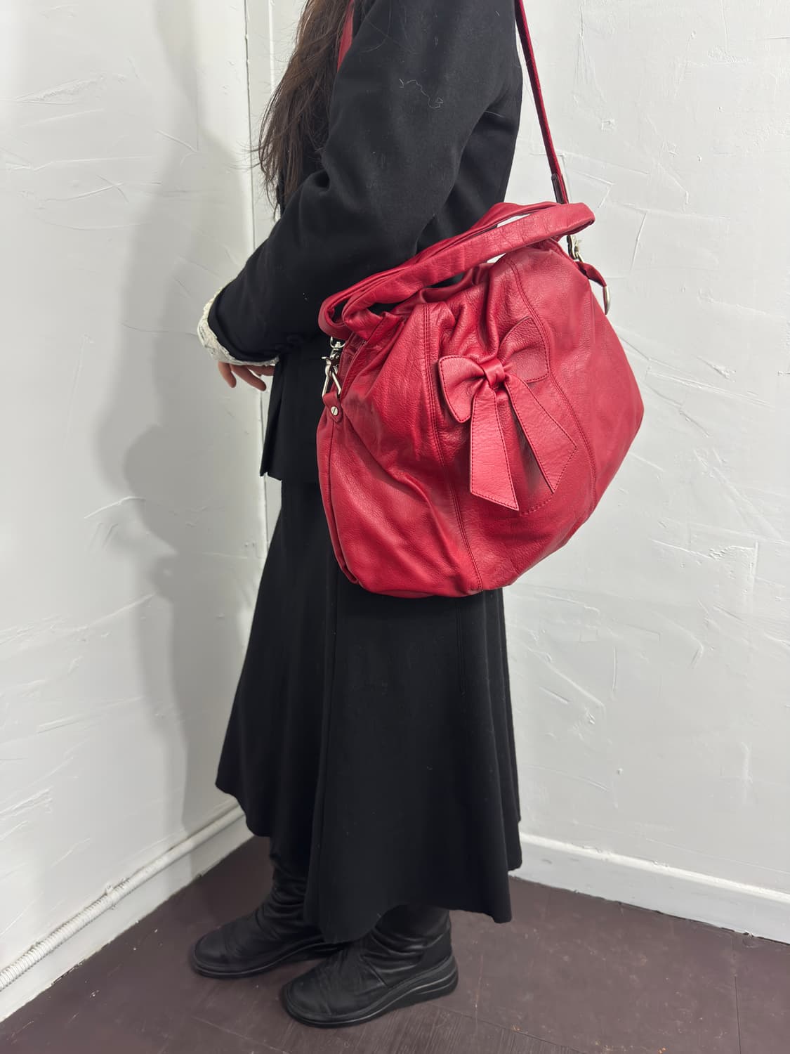 frederic red leather bag 상품이미지7