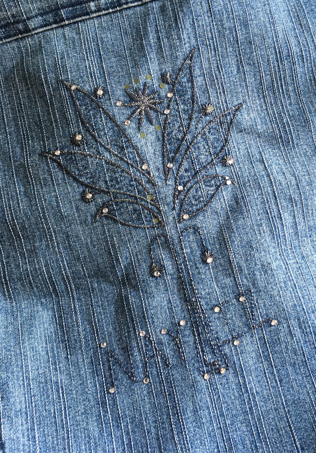 vintage cubic flower denim jacket blue 상품이미지9