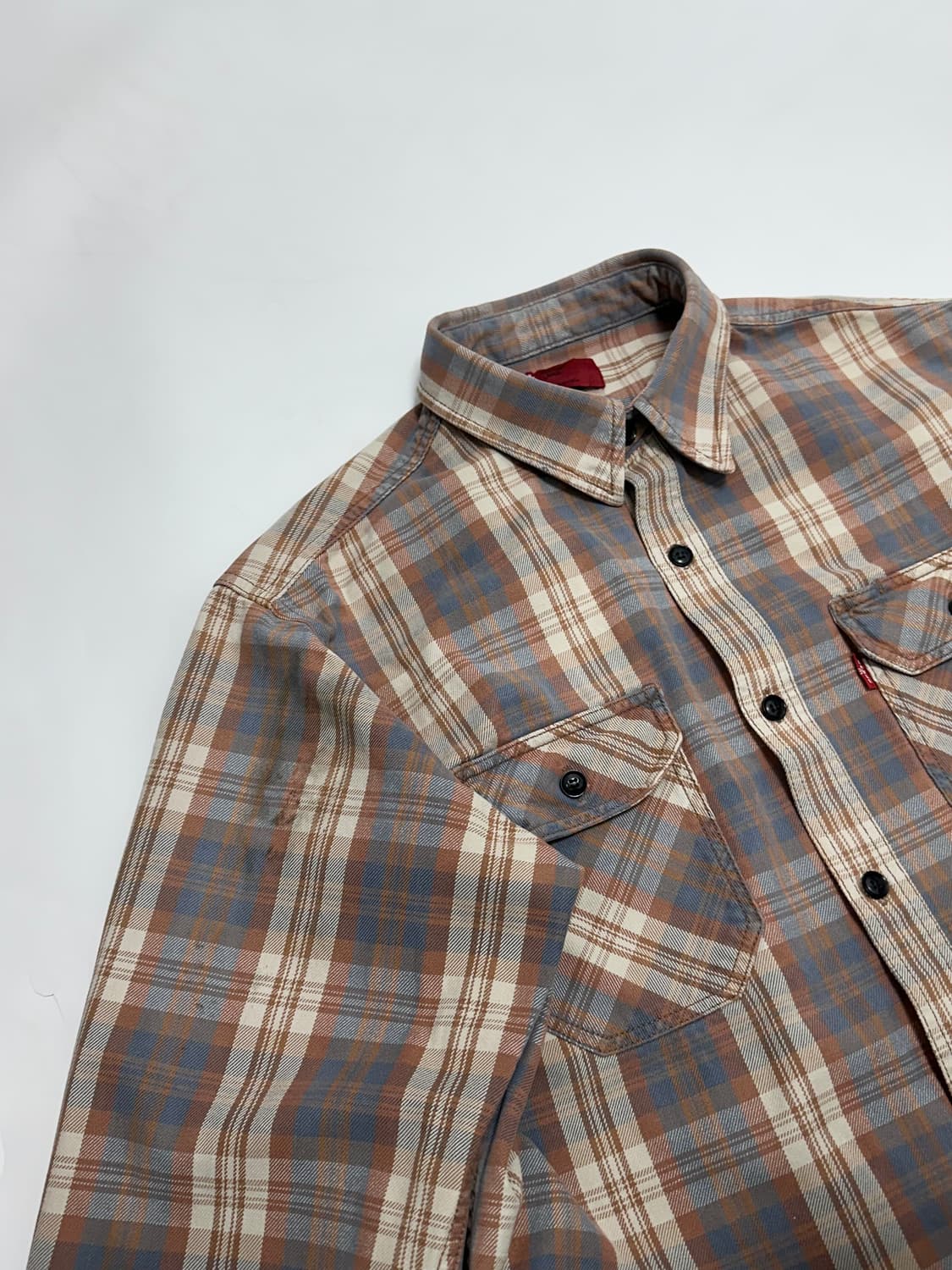 리바이스 레드탭 체크 남방 셔츠 일본판 상품이미지6