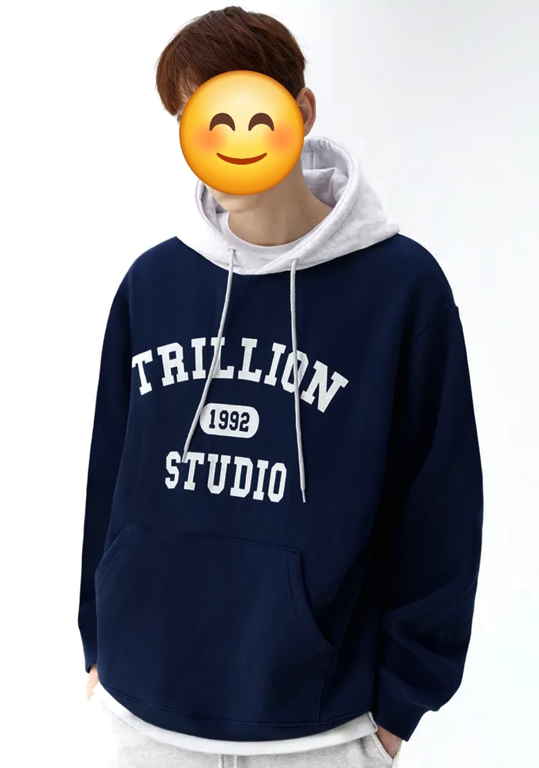 트릴리온 컬러배색 1992 그래픽 기모 후디 후드티 95~100 상품이미지1