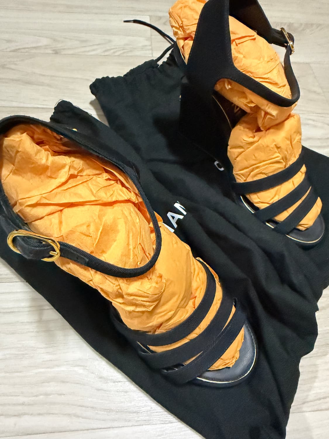 [36] 샤넬 웻지 샌달  블랙 상품이미지2