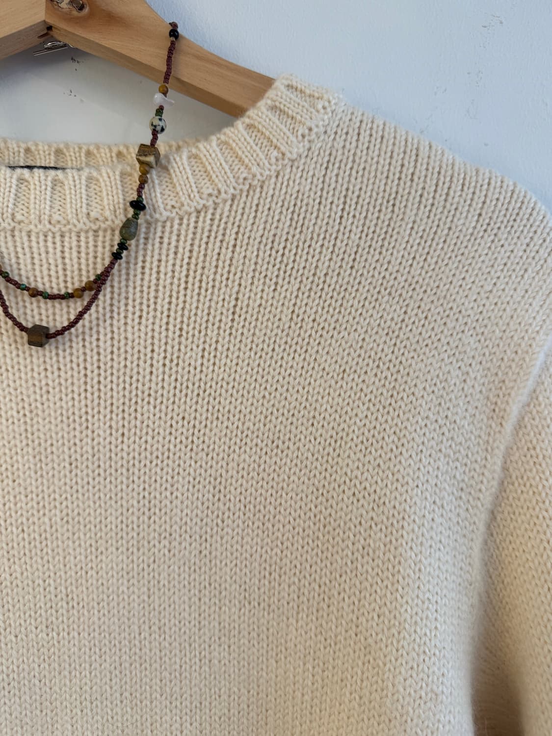 베이직 화이트 울 니트 상품이미지3