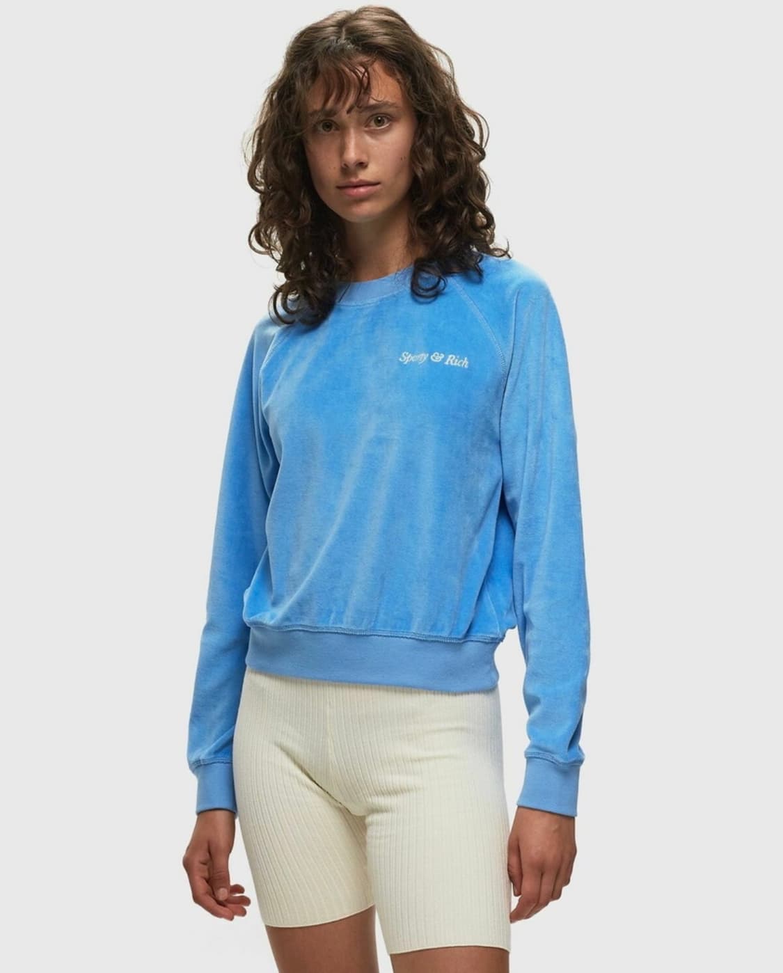 스포티앤리치 벨벳 로고 자수 스웨터 (Fetching에서 36만원대) S 상품이미지1