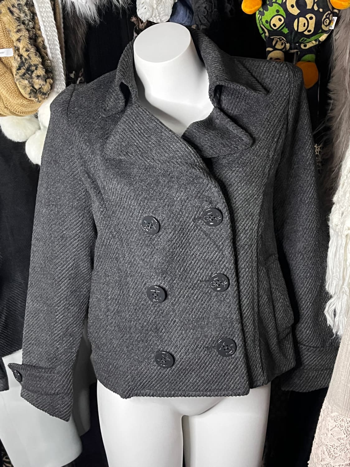 y2k 핀터깔 공겜여주 무채색 모리 숏코트 상품이미지1