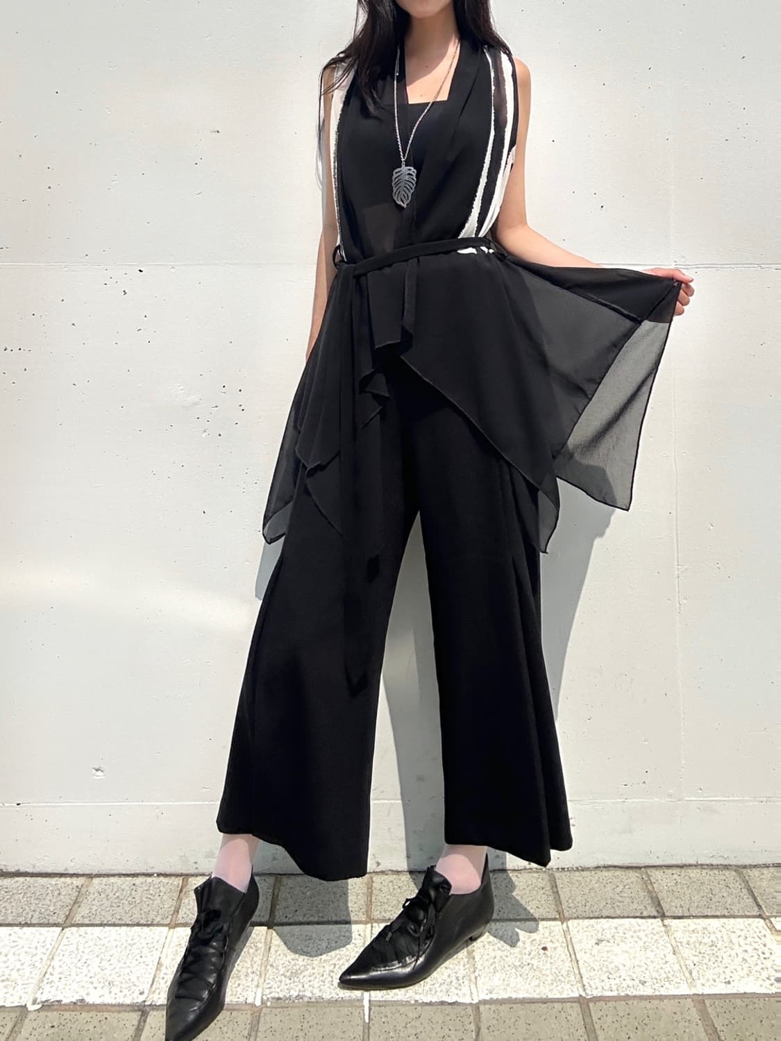 Side hole strap pants / black 상품이미지2