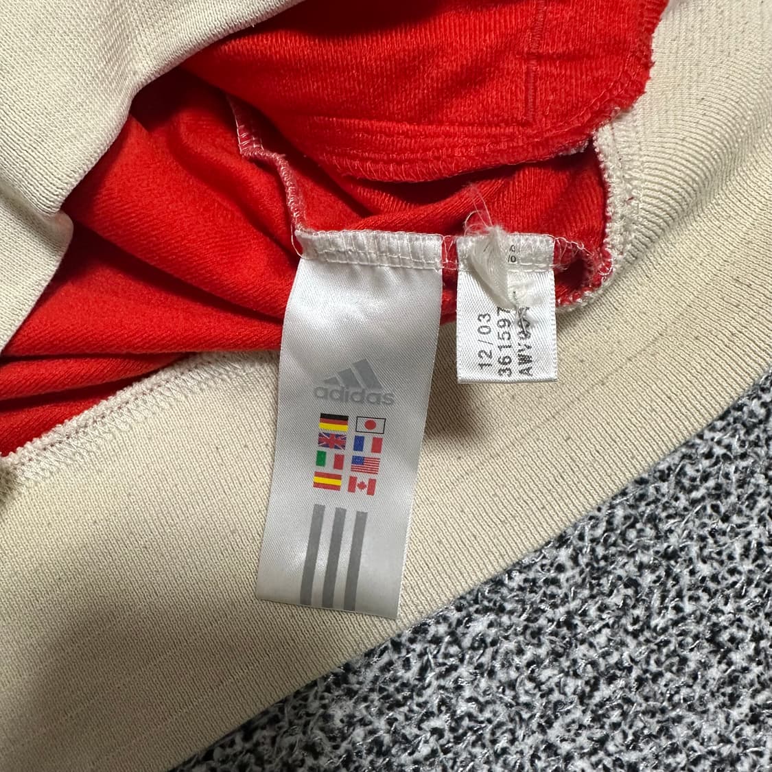 (100) 아디다스 레드/아이보리 배색 트랙탑 져지 상품이미지3