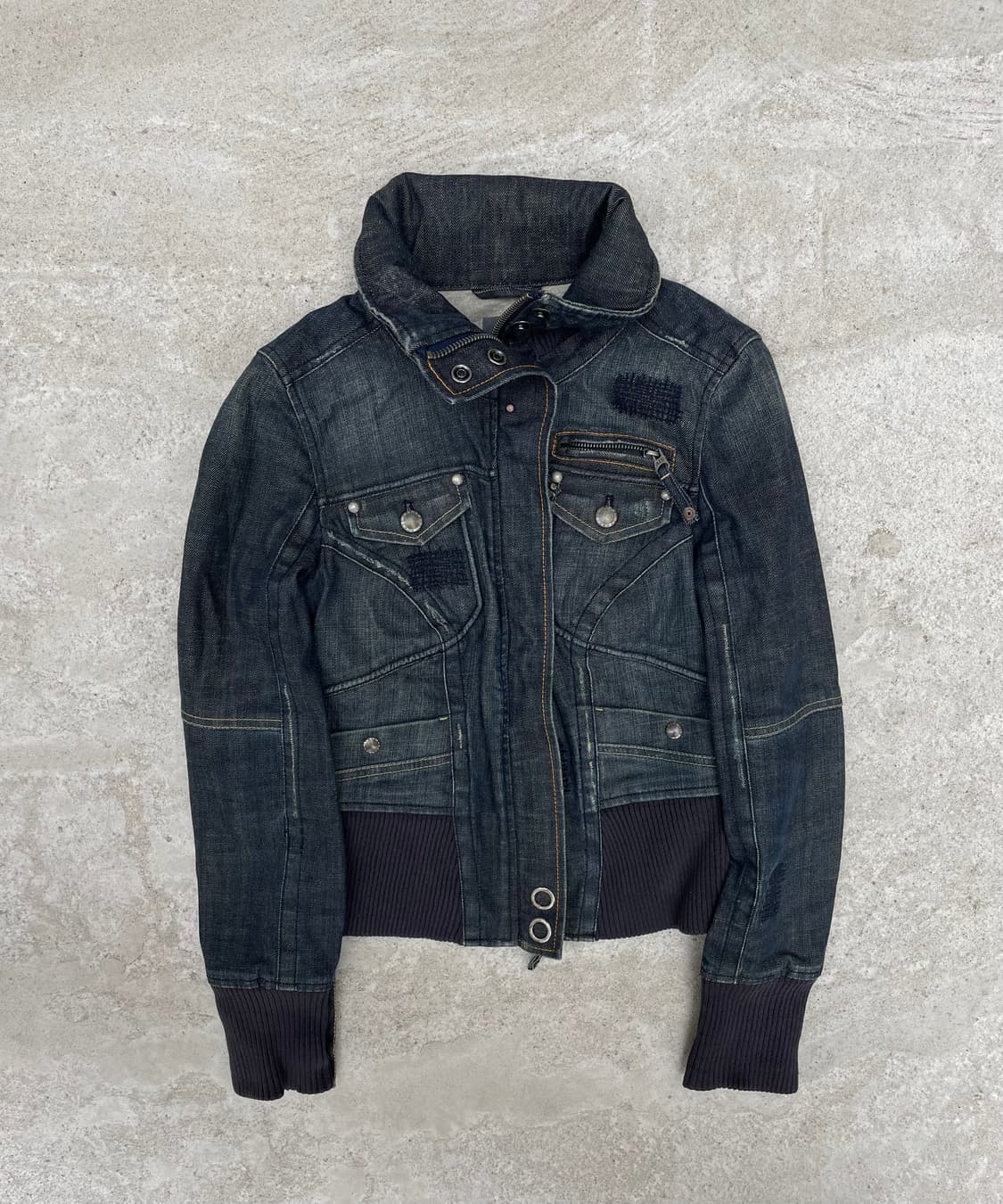 아르마니 익스체인지 하이넥 데님 자켓 상품이미지1