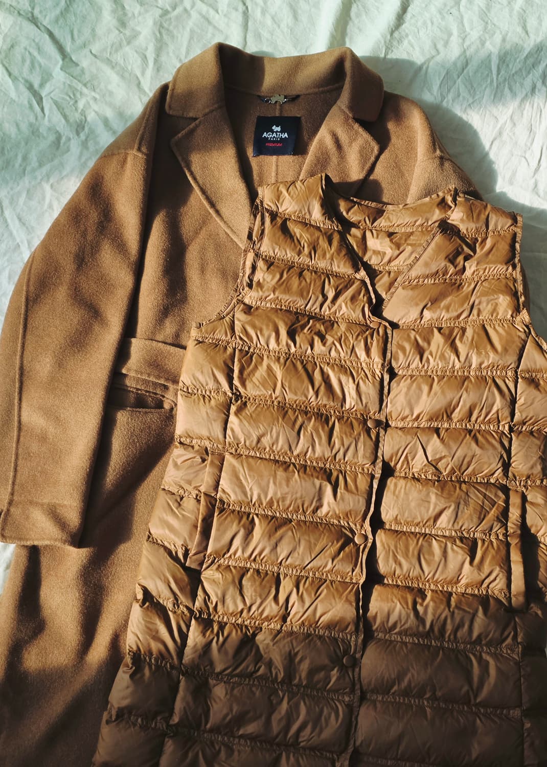 AGATHA 아가타 캐시미어 코트 + 경량 패딩 조끼 상품이미지1