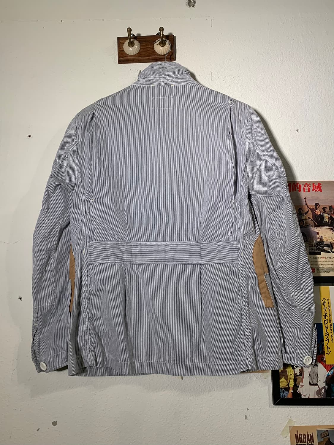 엔지니어드가먼츠 스트라이프 가죽 패치 테일러 자켓 상품이미지10