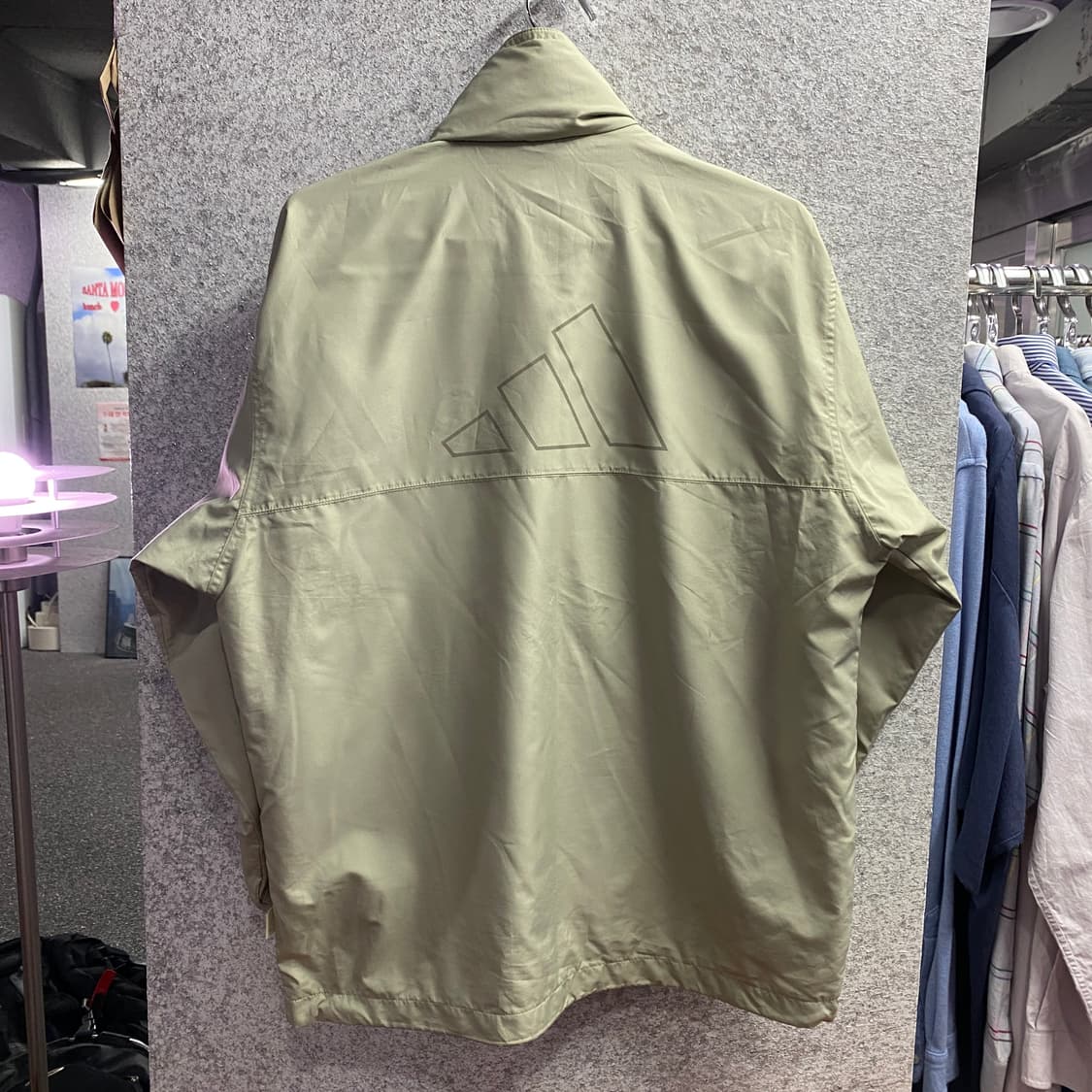 아디다스 스몰로고 아이보리 후드 바람막이 자켓 B4107 상품이미지6