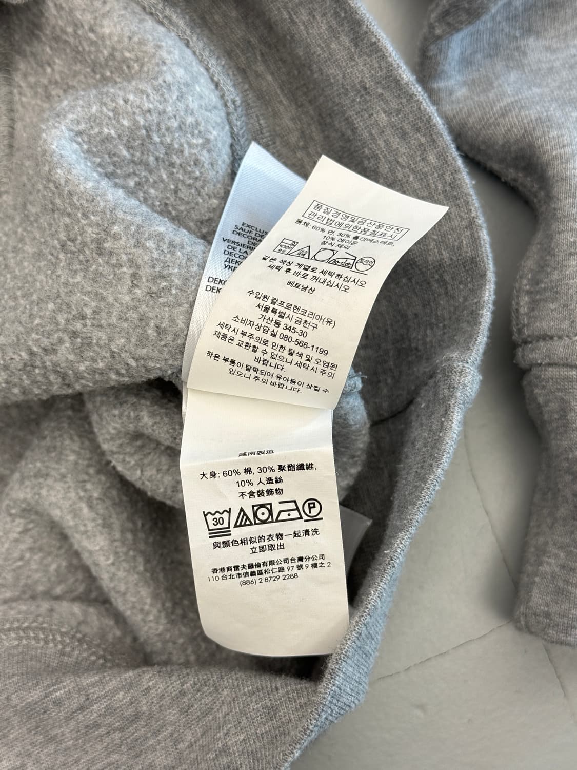 폴로 랄프로렌 오버핏 신형라벨 그레이 스웻 후드 상품이미지5