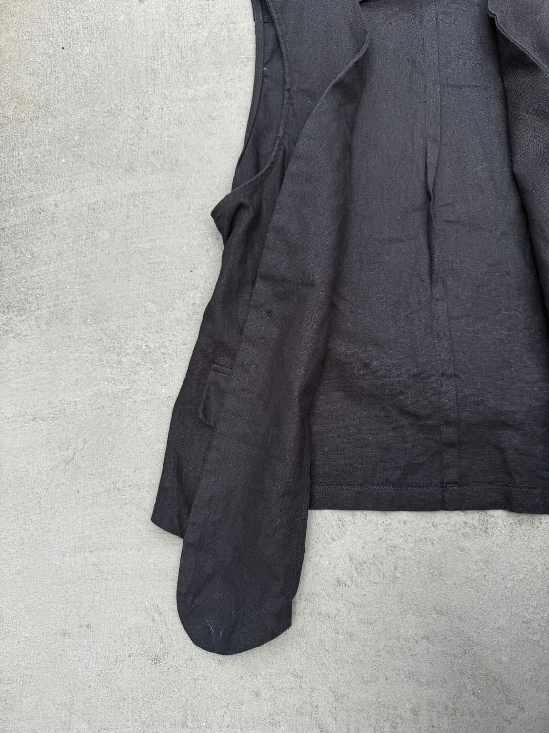 VTG 버튼 린넨 베스트 상품이미지3