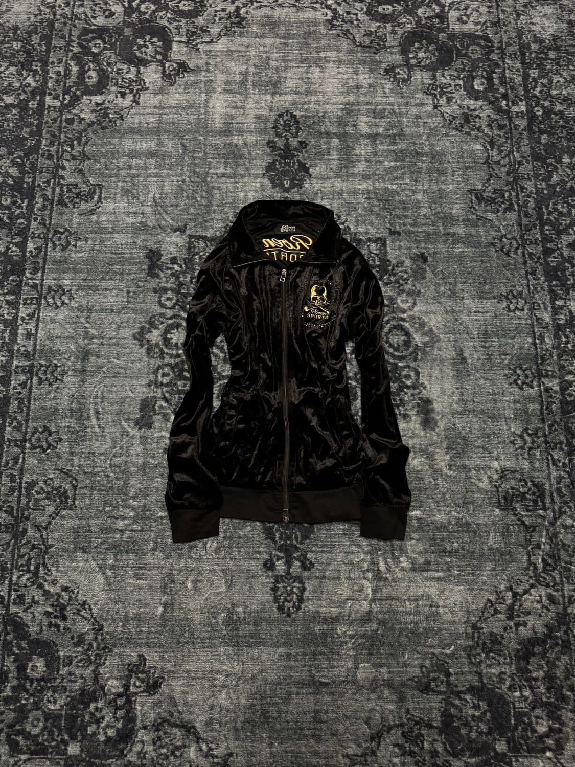 Roen sports skull velour track top 상품이미지1