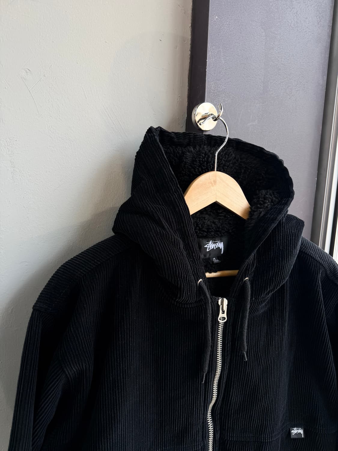 M/ 스투시 베이직 로고탭 코듀로이 액티브 후드 점퍼 상품이미지3