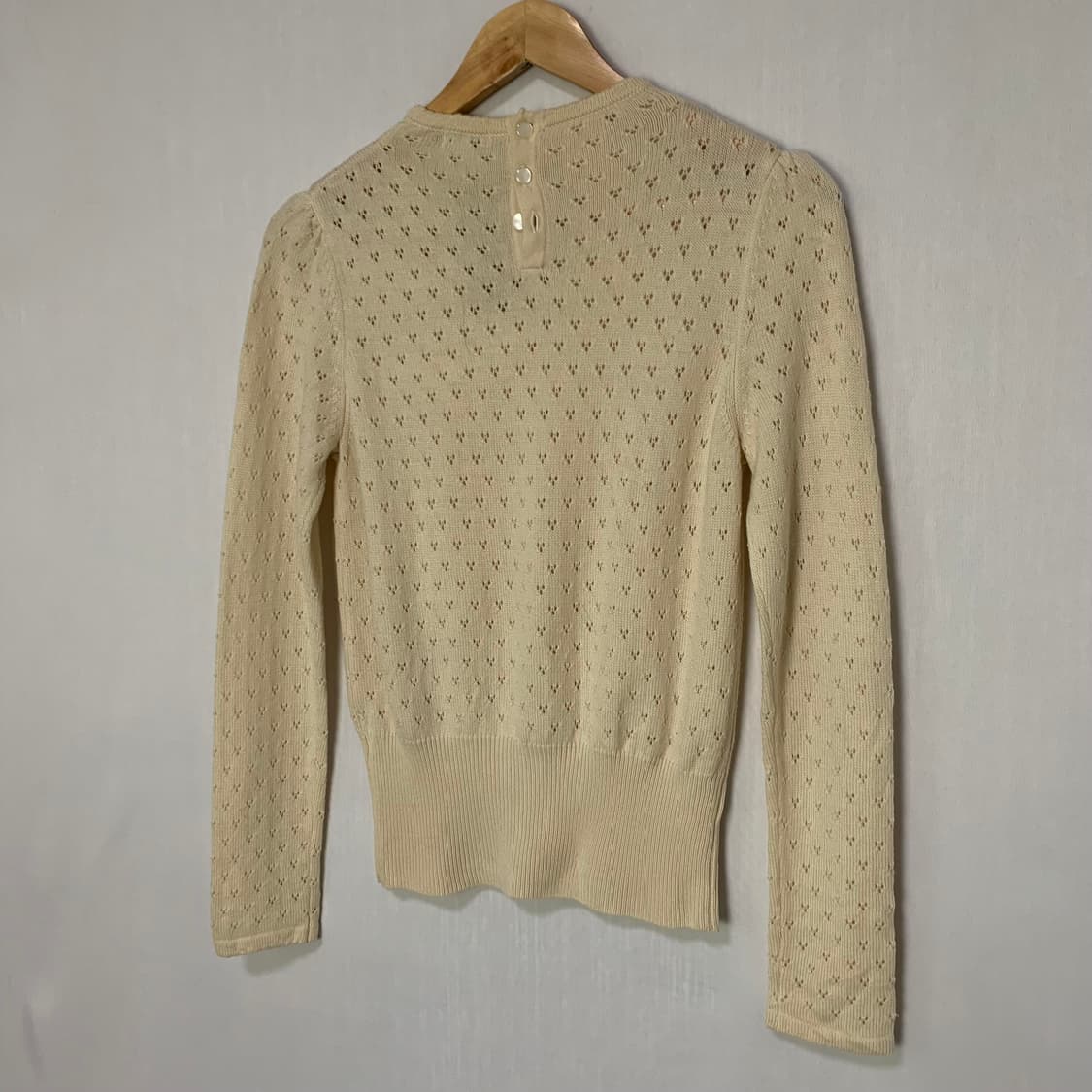 매킨토시 빈티지 아이보리 펀칭 긴팔 니트 모리걸 히피 상품이미지3