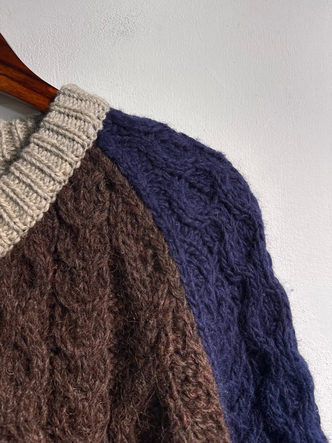 WEBB HANDKNIT 웹 헤비울 핸드니트 울100 가디건 M C506 상품이미지4