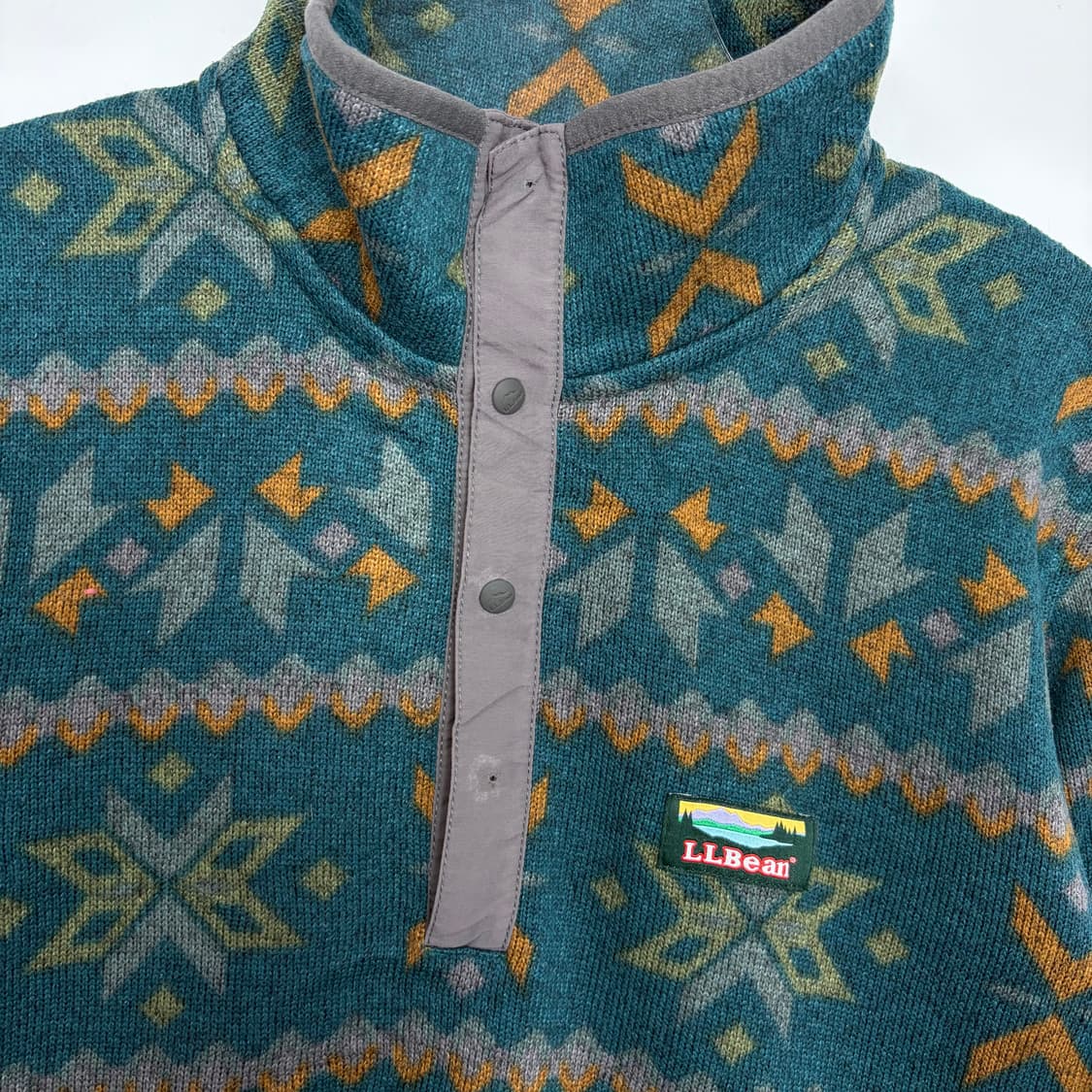 엘엘빈 패턴 플리스 후리스 스냅티 티셔츠 상품이미지4