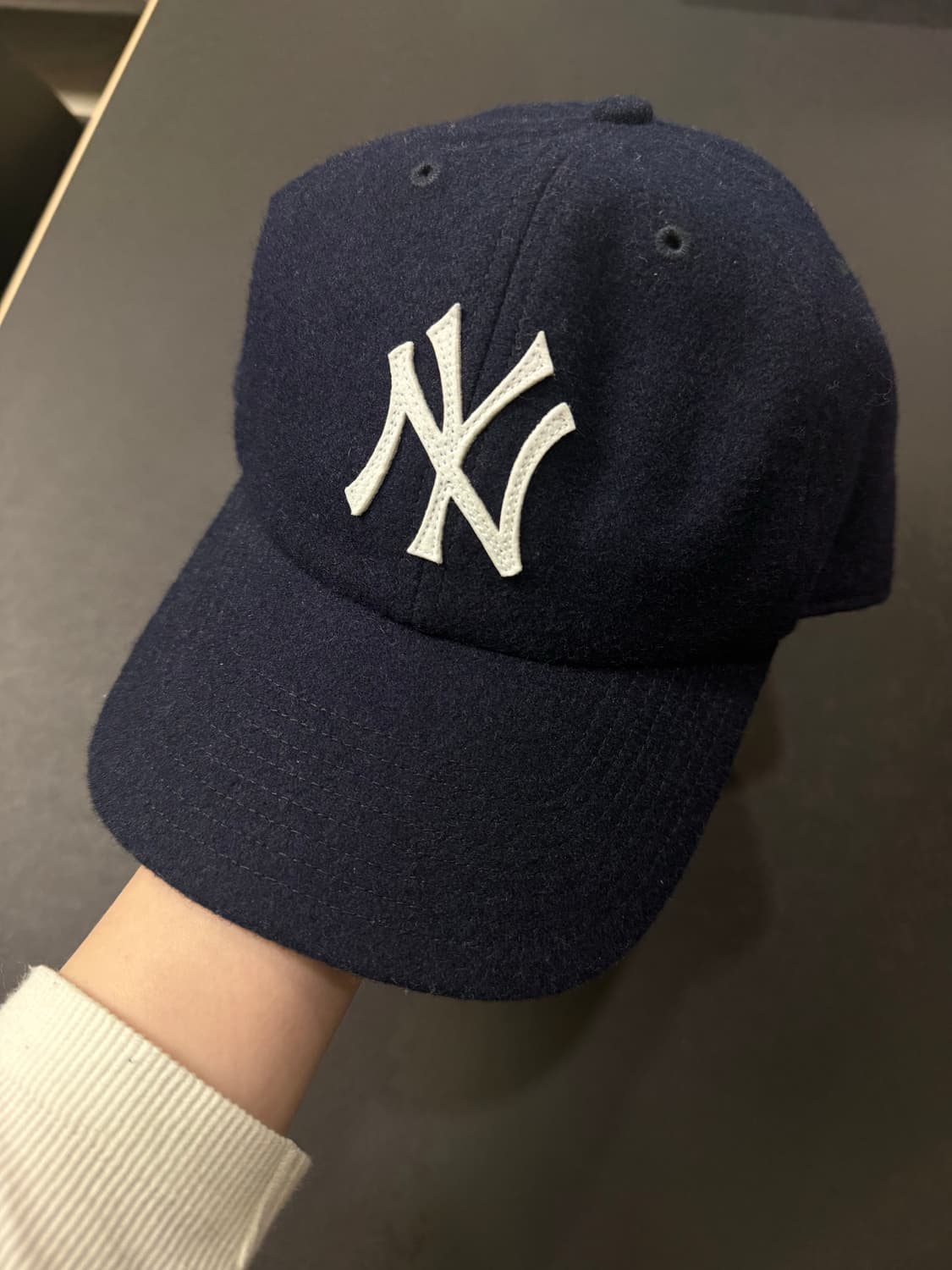 뉴에라 네이비 그린 배색 울 볼캡 상품이미지2