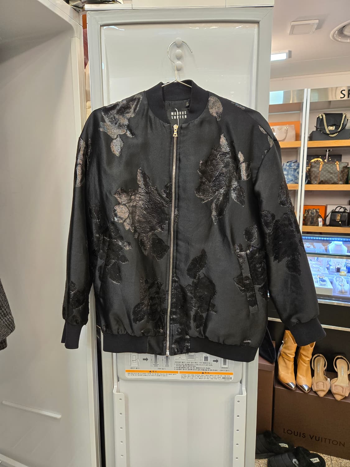 마커스 루퍼(Markus Lupfer) 고급 플로럴 자카르드 보머 자켓  상품이미지1