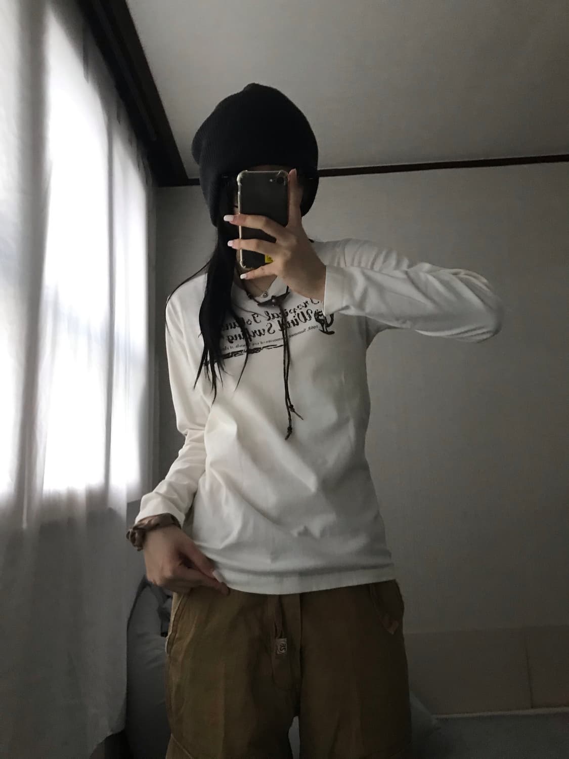 일본빈티지 레터링 화이트 롱슬리브 상품이미지5