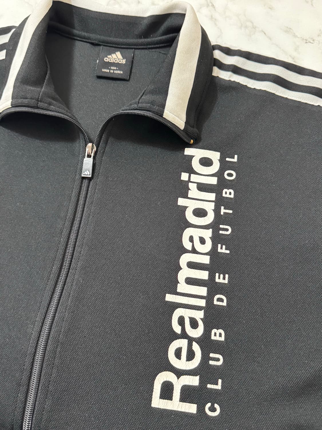 아디다스 레알마드리드 져지 100 L 트랙탑 자켓 블랙 축구 집업 유니폼 상품이미지10