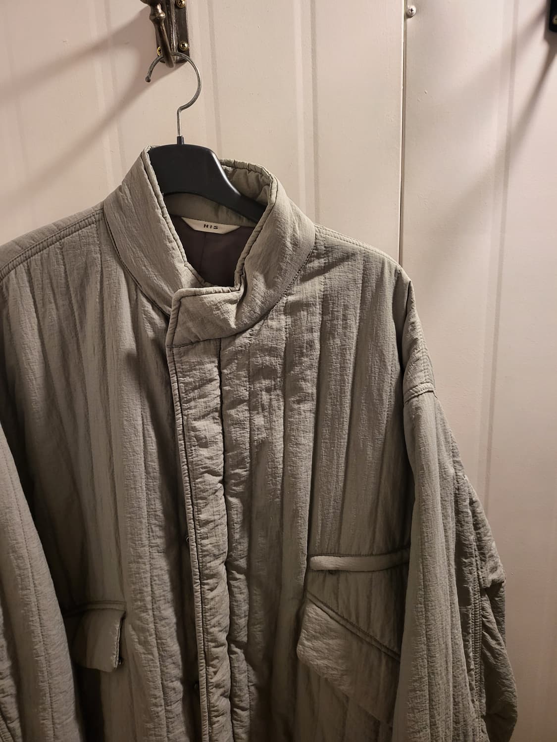 헤지스 카키색 퀼팅 모즈 파카 상품이미지2