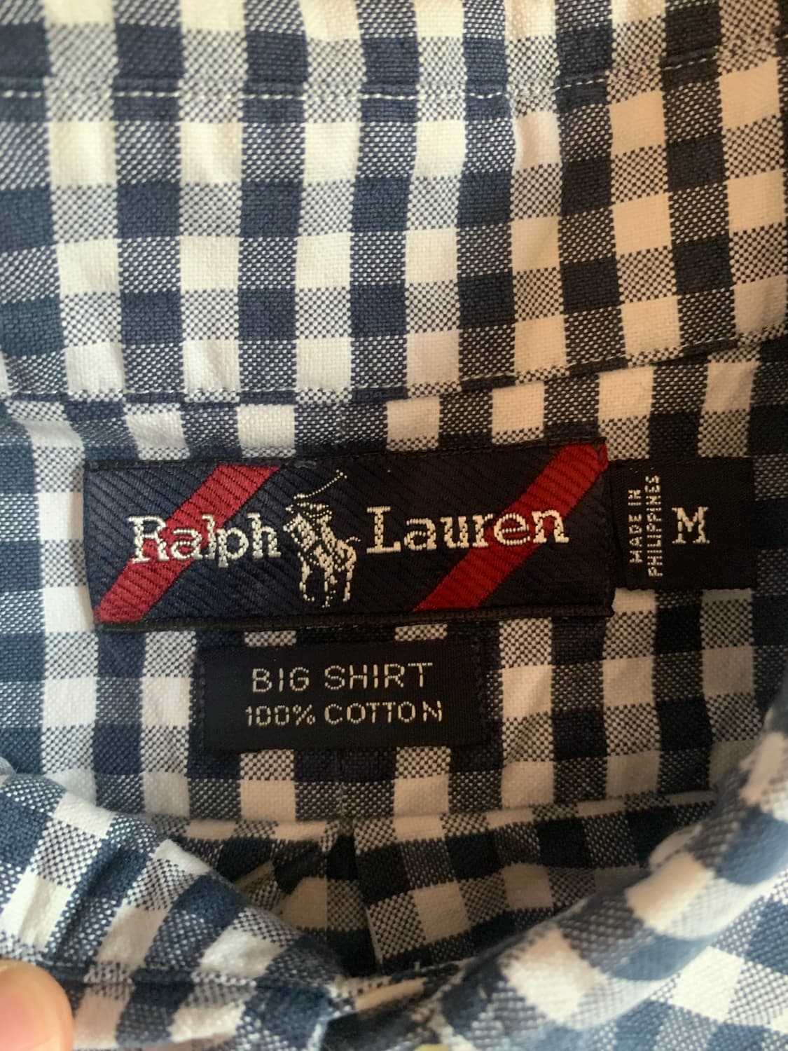 90s 폴로 빅셔츠 깅엄체크 M 상품이미지3