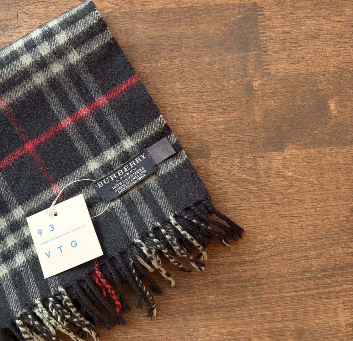 15374 - 버버리 네이비 노바 체크 캐시미어 머플러 (캐시미어 100 상품이미지3