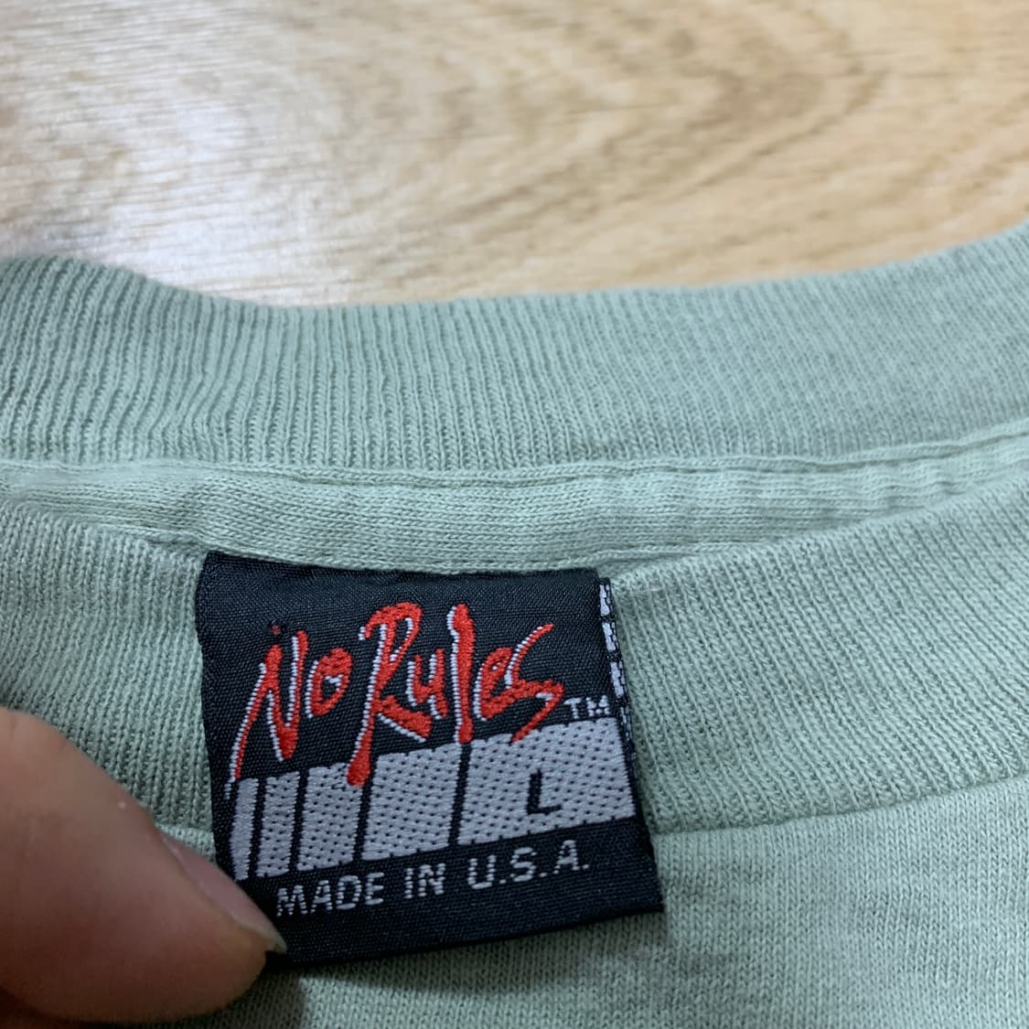 L)No rules 90's 싱글스티치 크롭 반팔 상품이미지3