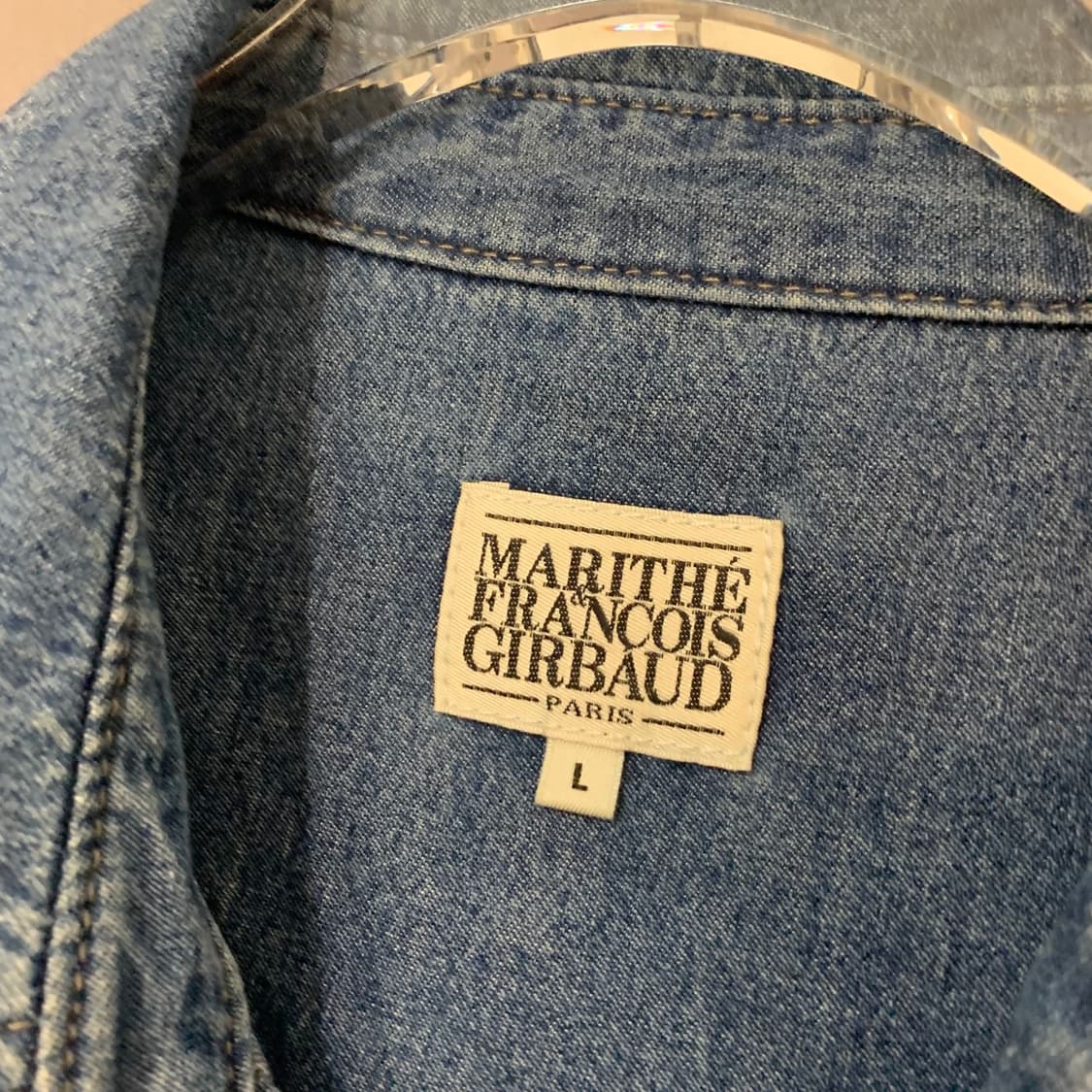 L 마리떼프랑소와저버 포켓 반팔 데님 셔츠 청남방 상품이미지5