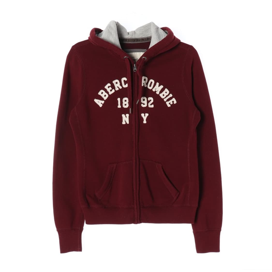 아베크롬비 버건디 레터링 후드 집업 M 상품이미지1