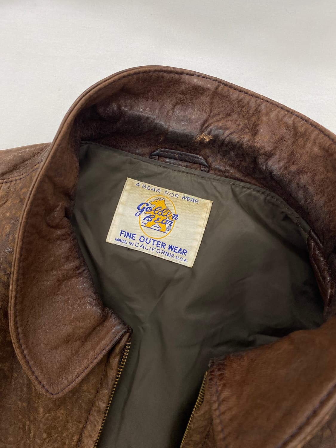 80‘s 골든베어 레더 봄버 자켓 상품이미지8