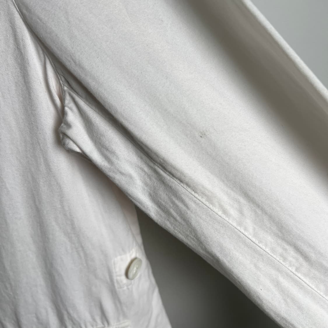 이세이미야케 플랜테이션 화이트 노카라 코튼 워크 자켓 M 상품이미지9