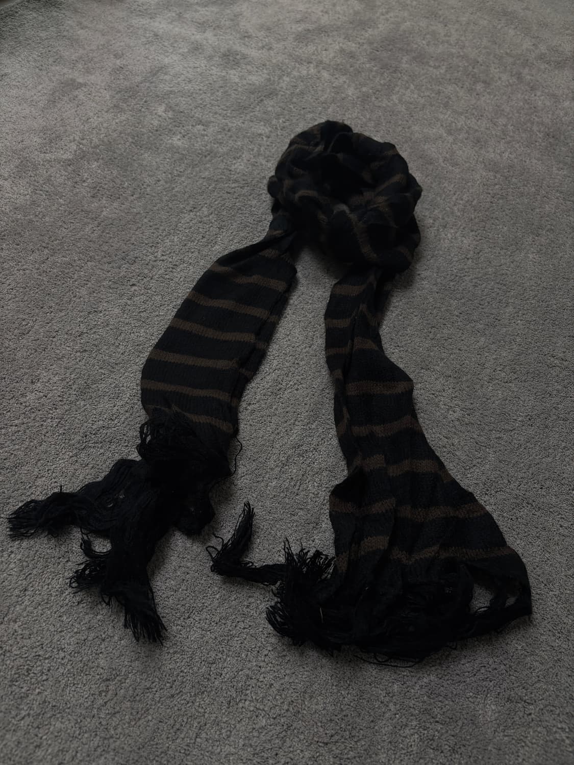 Vintage v-kei punk mood stripe scarf 상품이미지3