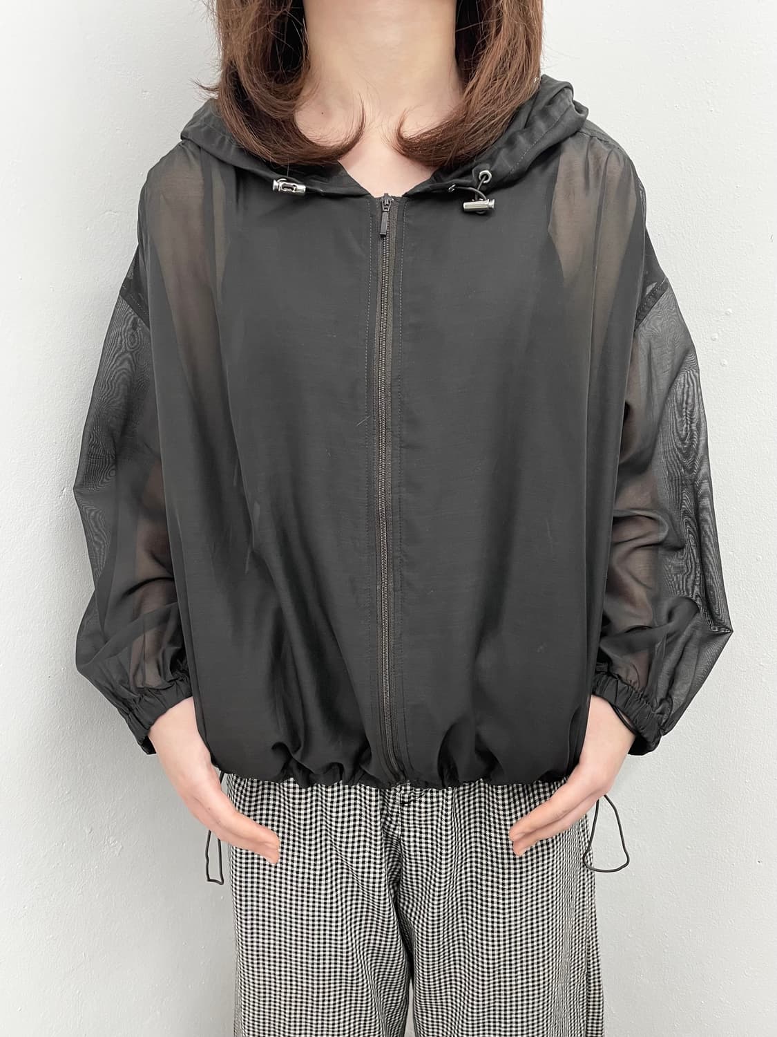 블랙 시어 스트링 자켓  상품이미지2