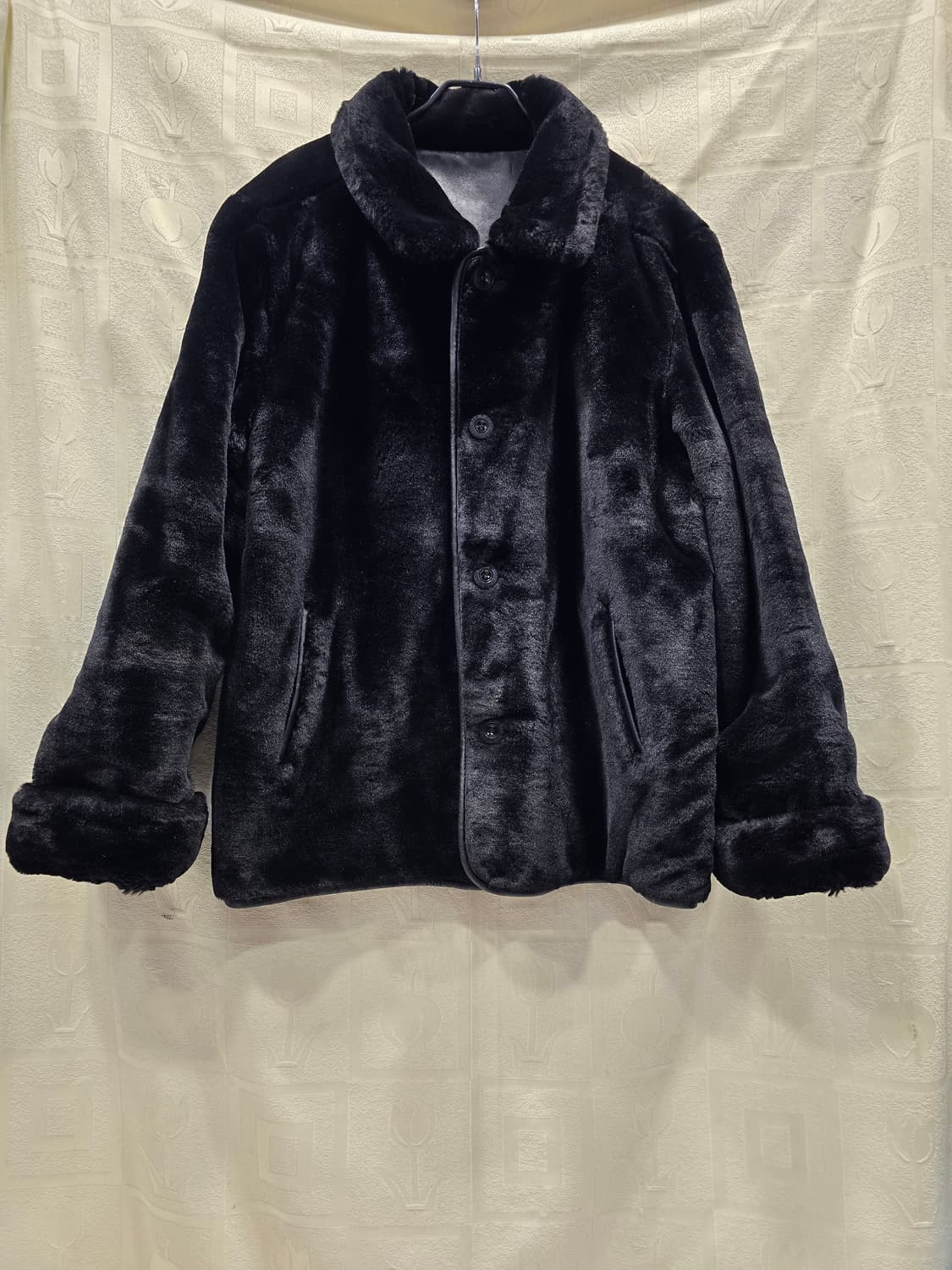 진도 OVIS 블랙 양면 양가죽 양털 점퍼 66~77 상품이미지6