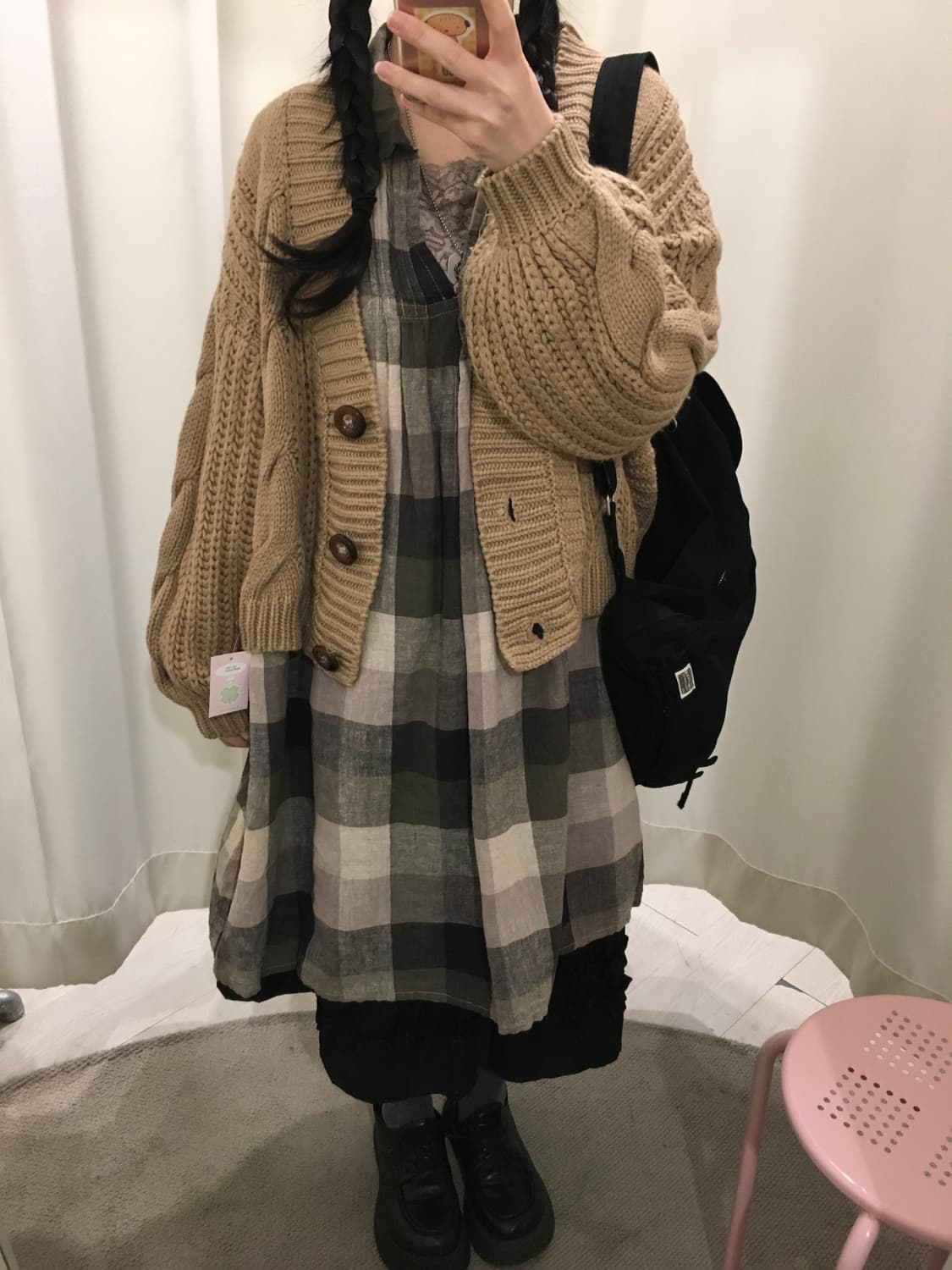 쿠키 모리걸 버튼 가디건 상품이미지4