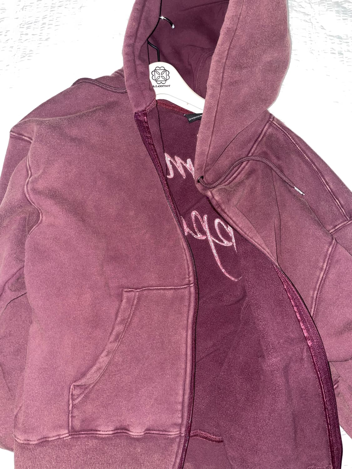 스컬프터 bad seed washed 워시드 딥퍼플 후드집업 상품이미지4