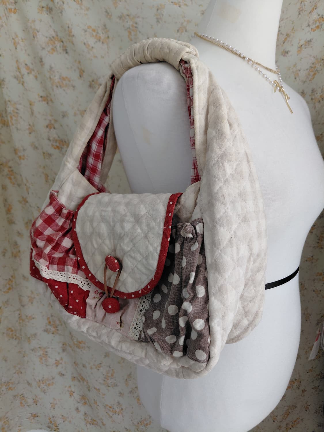 [일본빈티지] 퀼트 숄더백 크로스백 핸드메이드 가방 상품이미지1